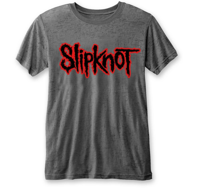 Slipknot Unisex Burnout T-Shirt: Logo (Charcoal Grey)