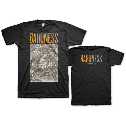 Baroness Unisex Tee: Gold & Grey (Back Print)