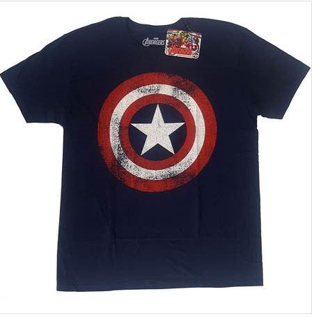 Marvel Comics Unisex T-Shirt: Captain America Distressed Shield