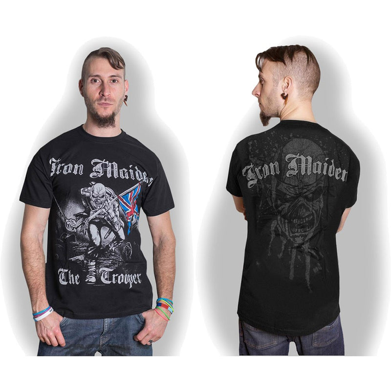 Iron Maiden Unisex T-Shirt: Sketched Trooper (Back Print)