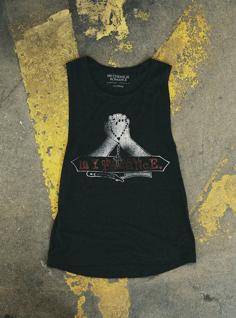 Praying Hands Distressed Women's Tank Top