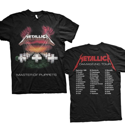 Metallica Unisex Tee: Master of Puppets European Tour '86. (Back Print)