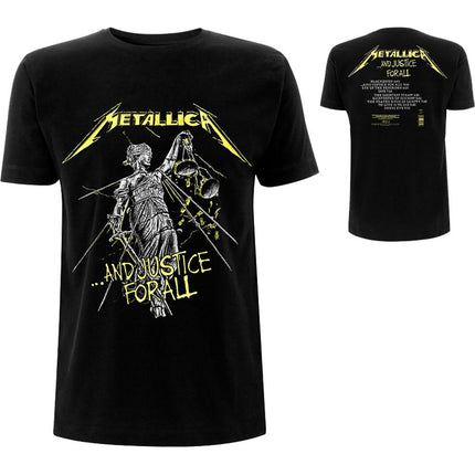 Metallica Unisex Tee: And Justice For All Tracks (Back Print)